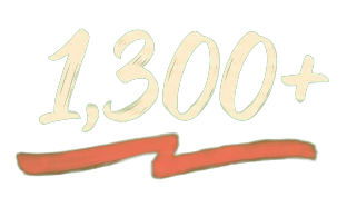 Stylized counter reading '1,300+', representing over thirteen hundred coats and personal hygiene kits provided.